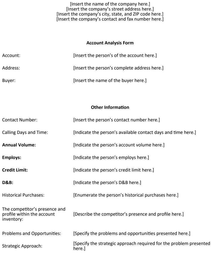 Commercial Account Analysis Form & Construction Time Card Template preview