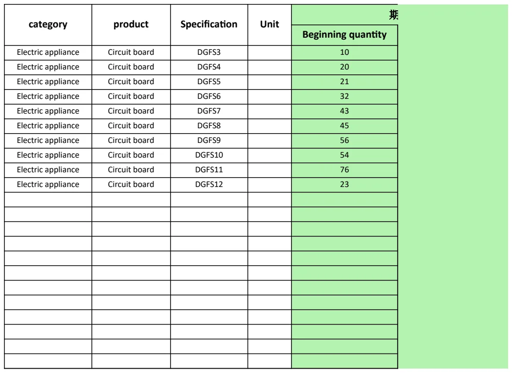 Warehouse Inventory Schedule preview