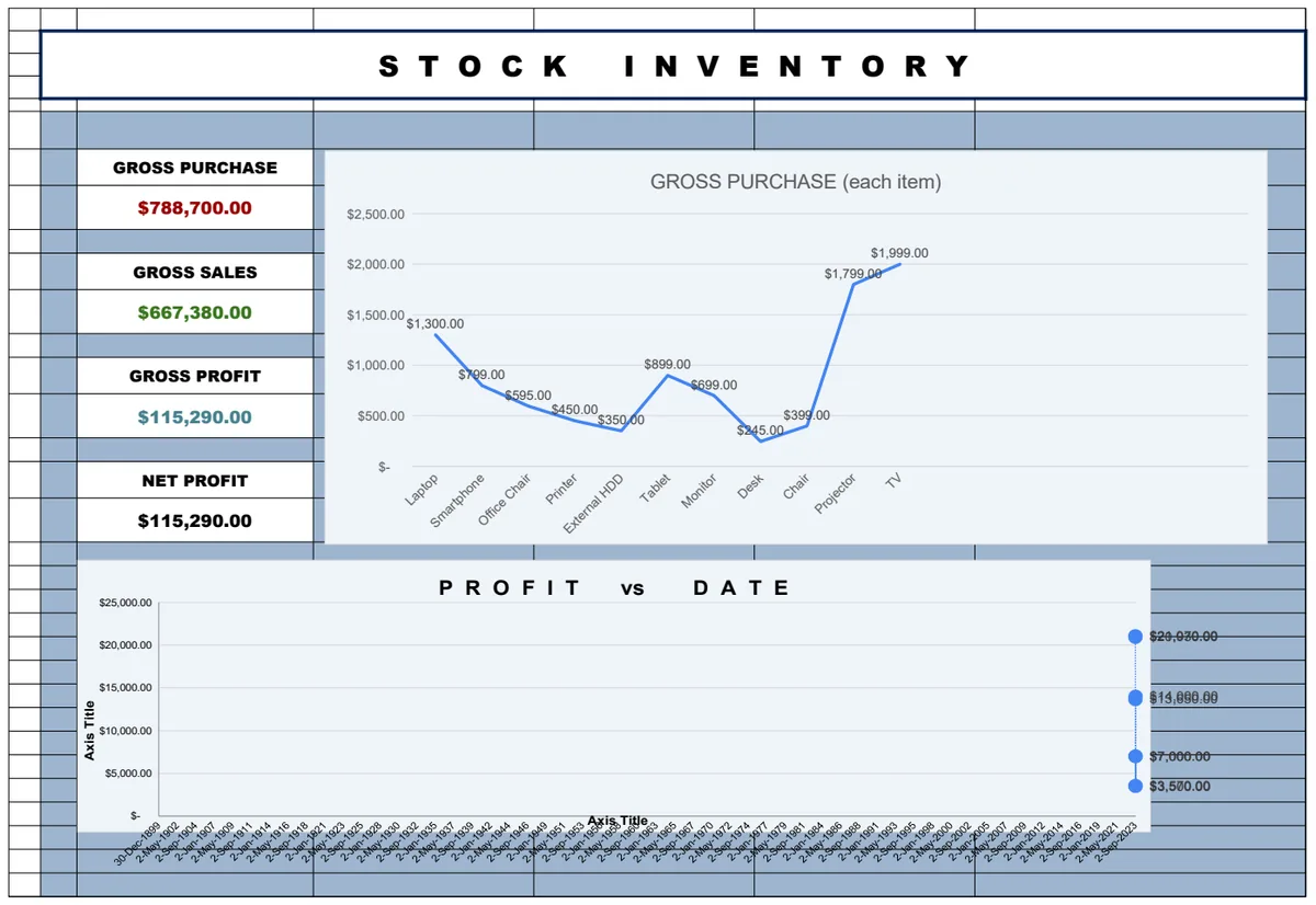 Stock Inventory Template preview