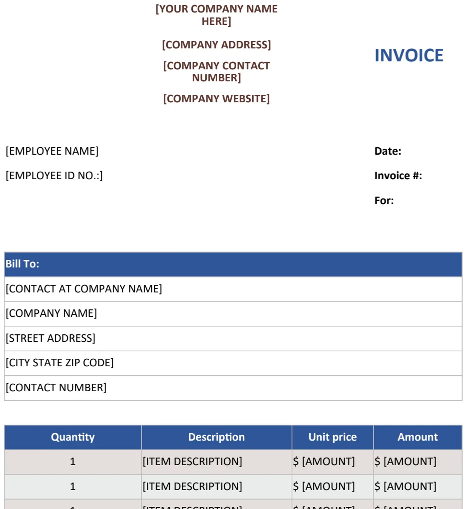 Sales Invoice Template preview