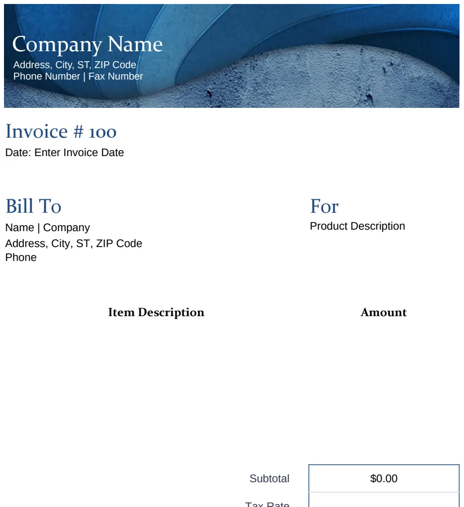 Blue Invoice preview