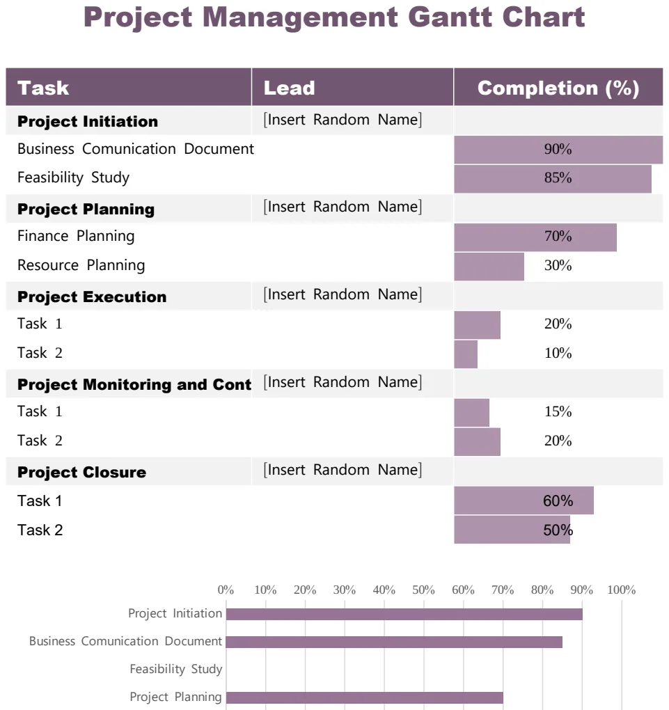 Project Management Gantt Chart preview