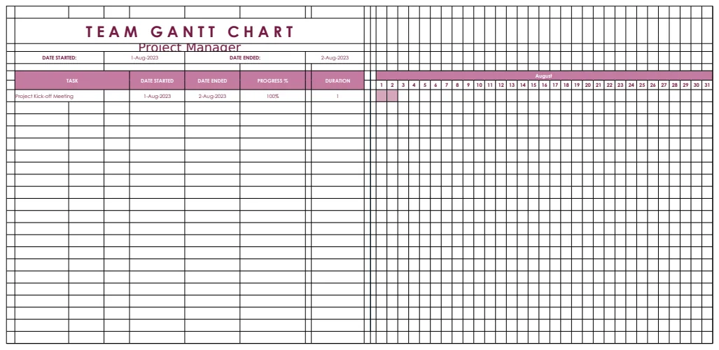 Team Gantt Chart preview