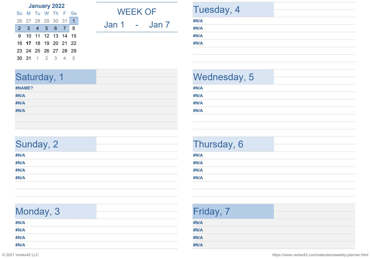 Weekly Planner Landscape preview