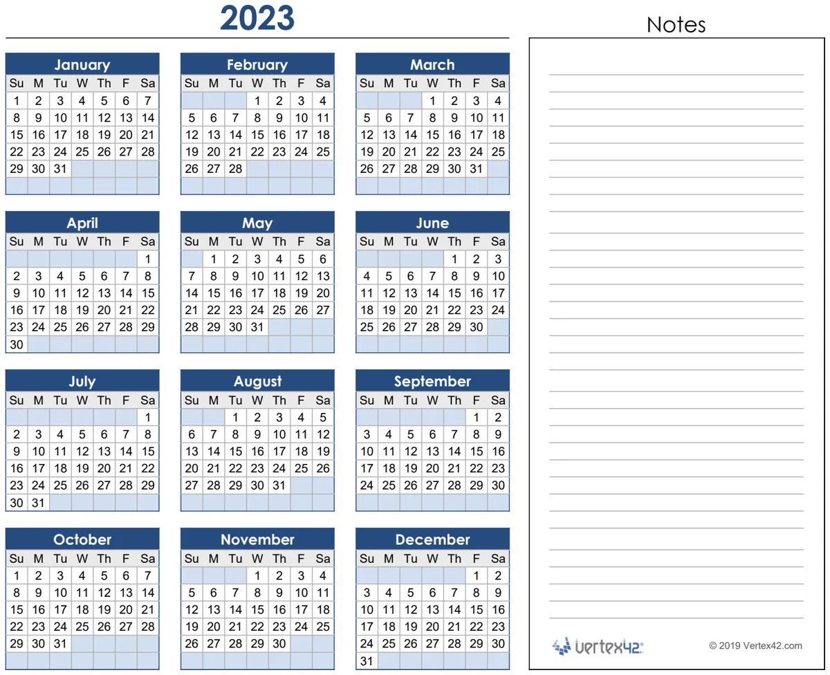 2023 Calendar preview
