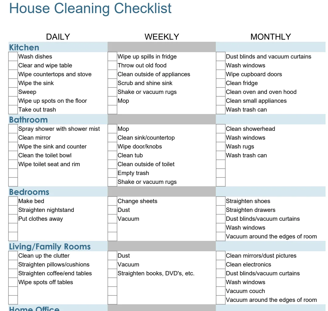 House Cleaning Checklist preview
