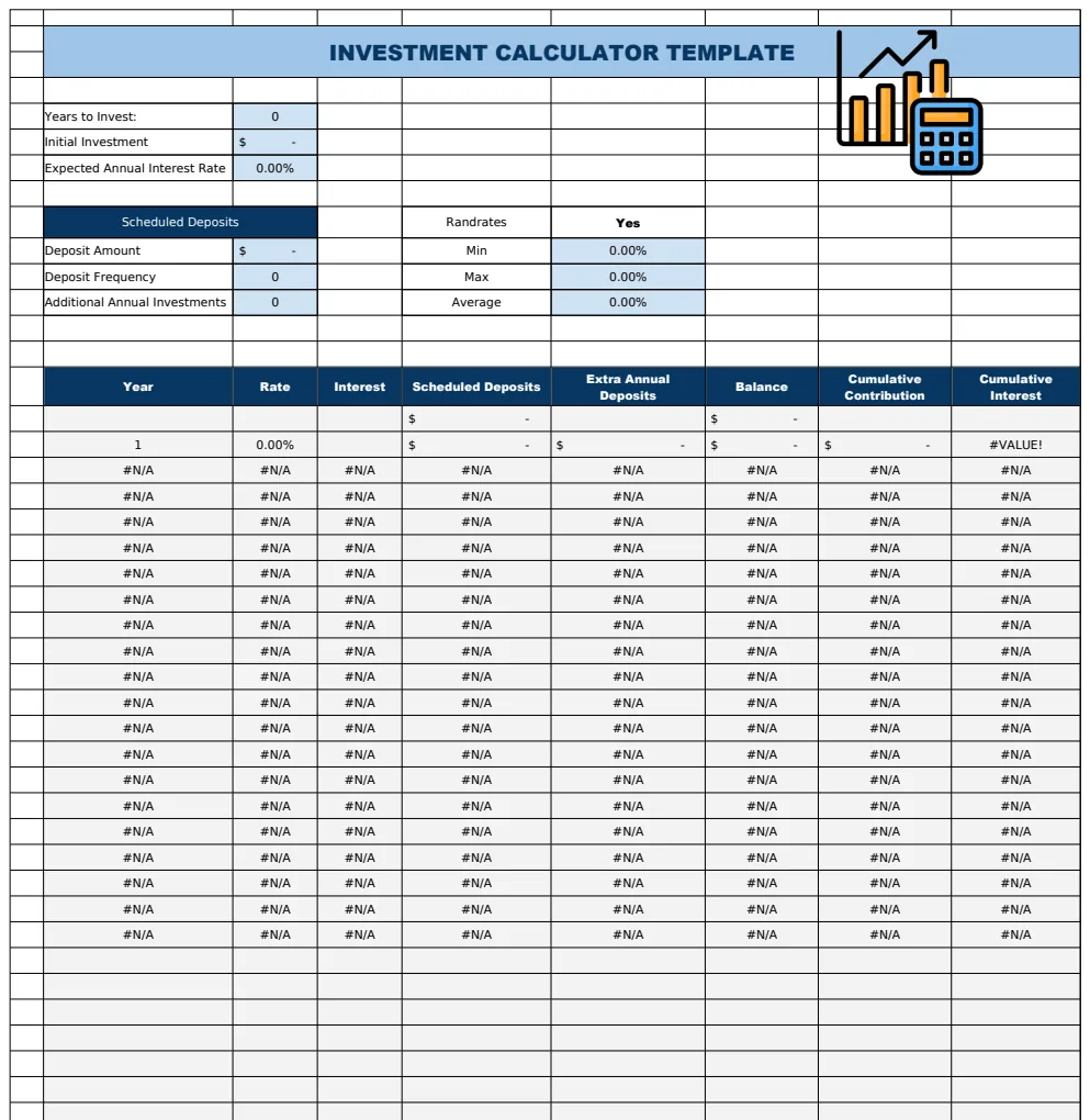 Investment Calculator Template preview