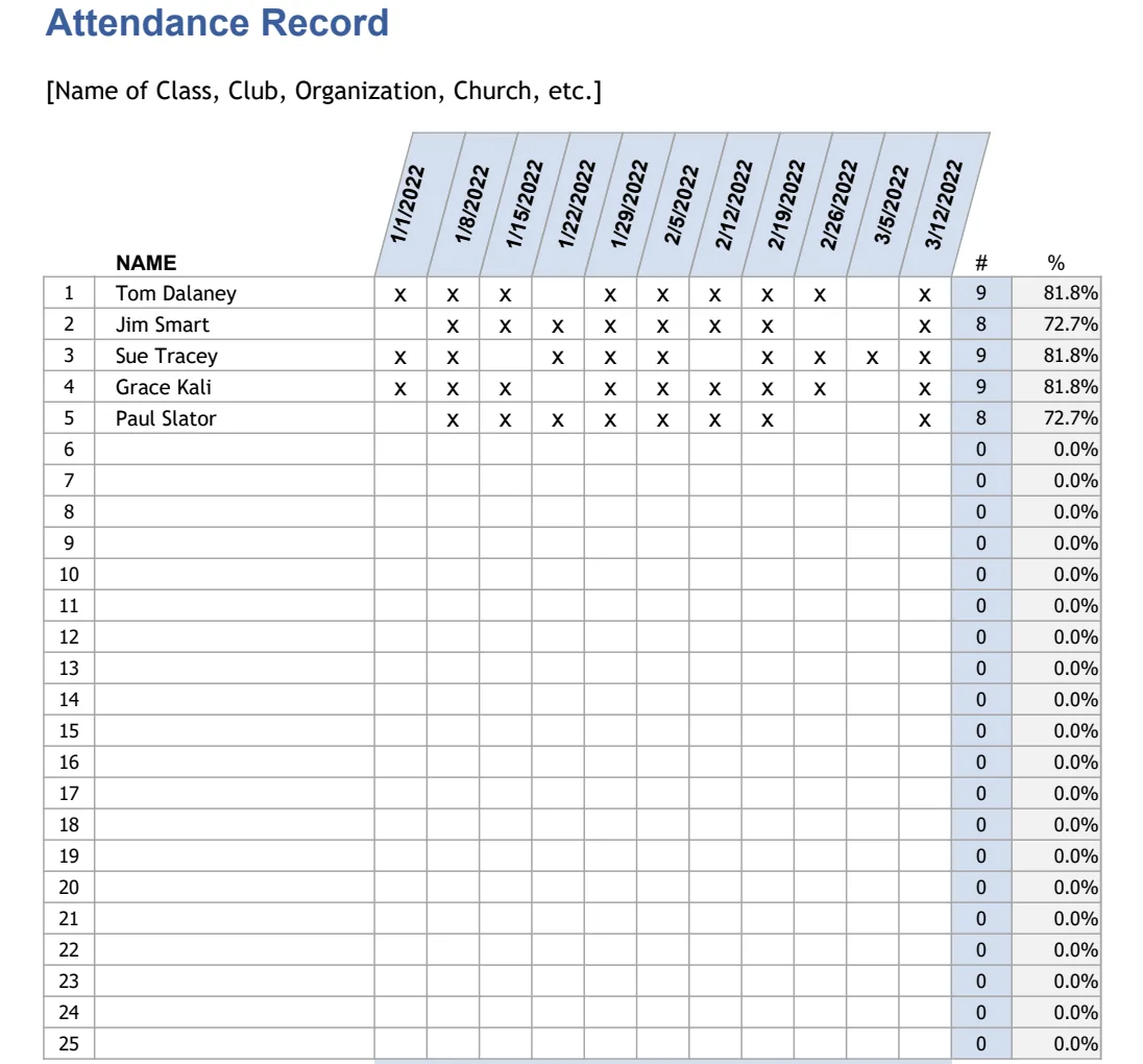 Attendance Record Tracker preview