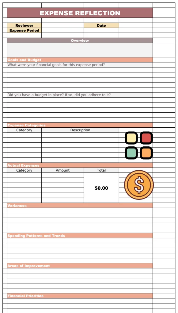 Expense Reflection Template preview