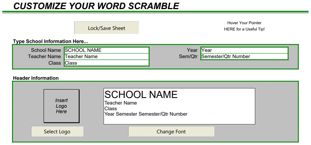 Word Scramble Puzzle Generator preview