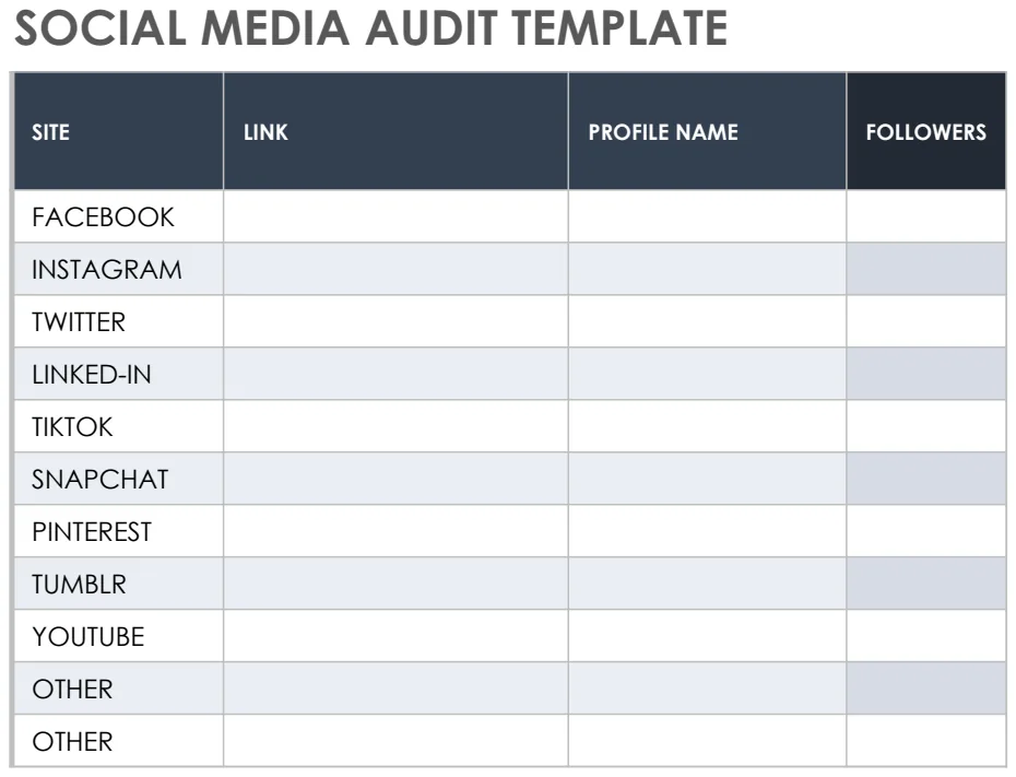 Social Media Audit Template preview