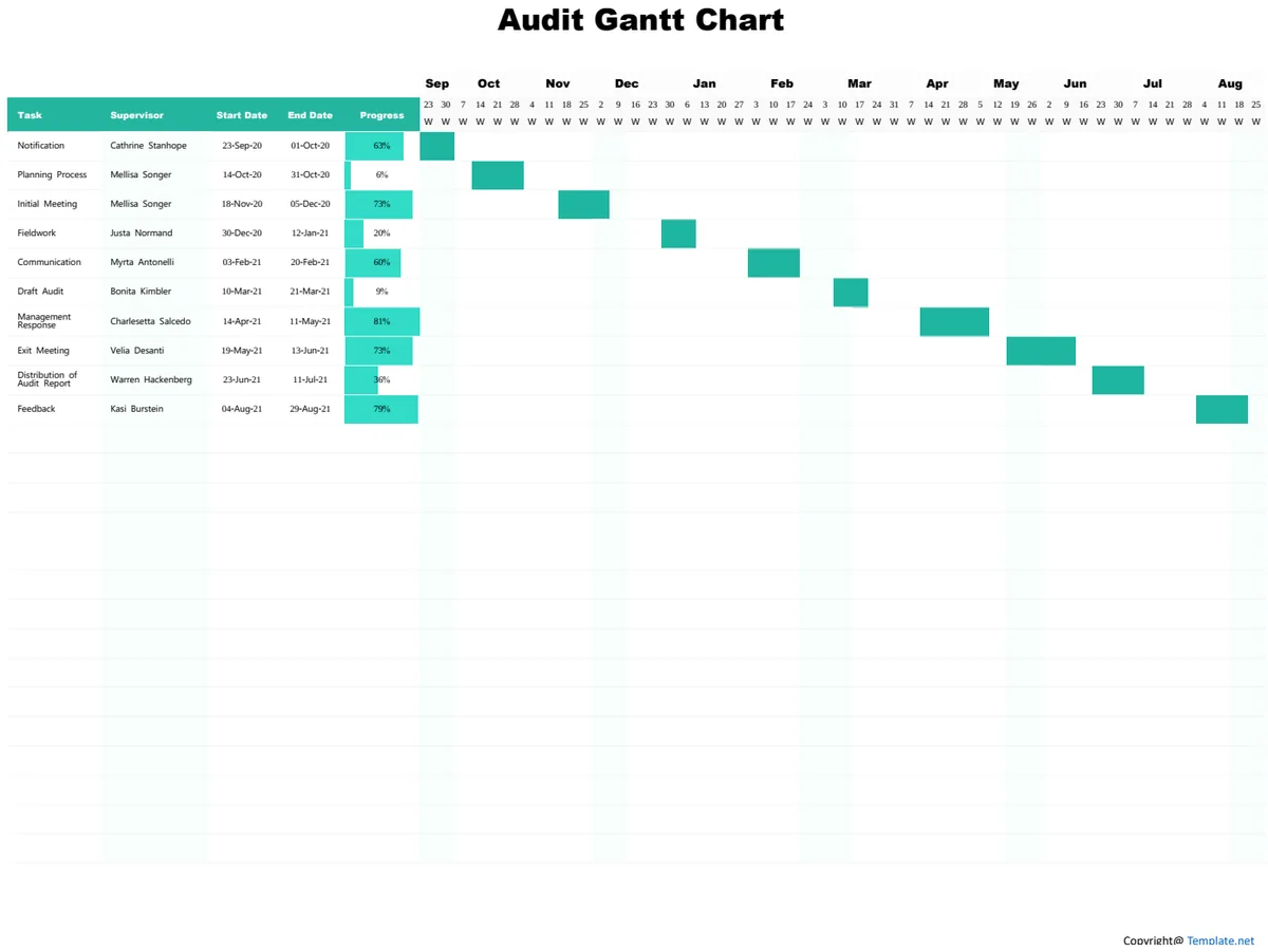 Simple Audit Gantt Chart preview