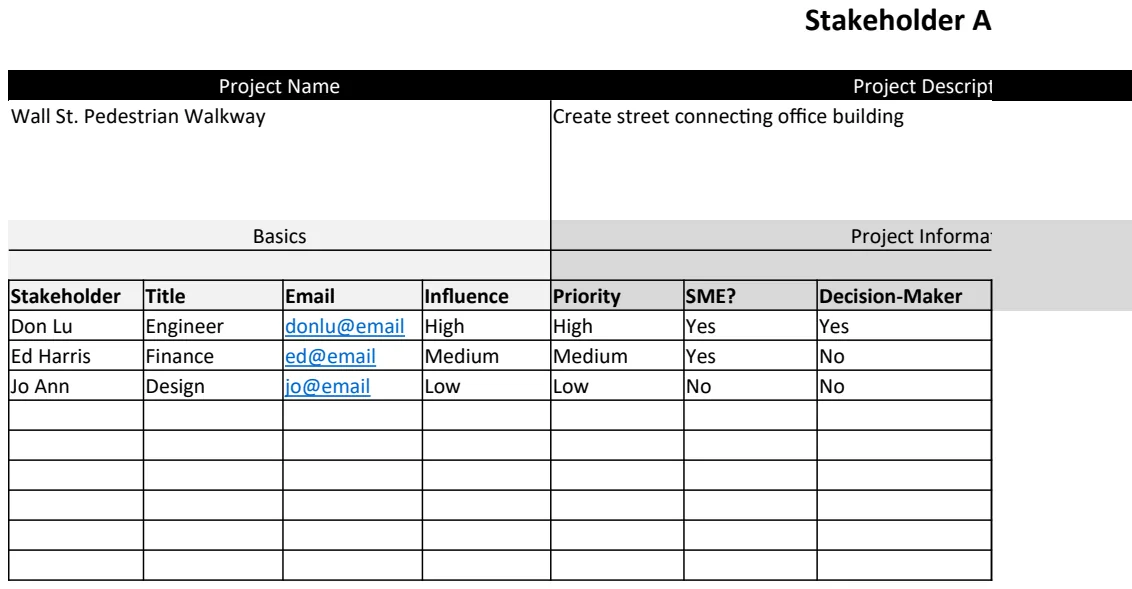 Stakeholder Analysis Template preview