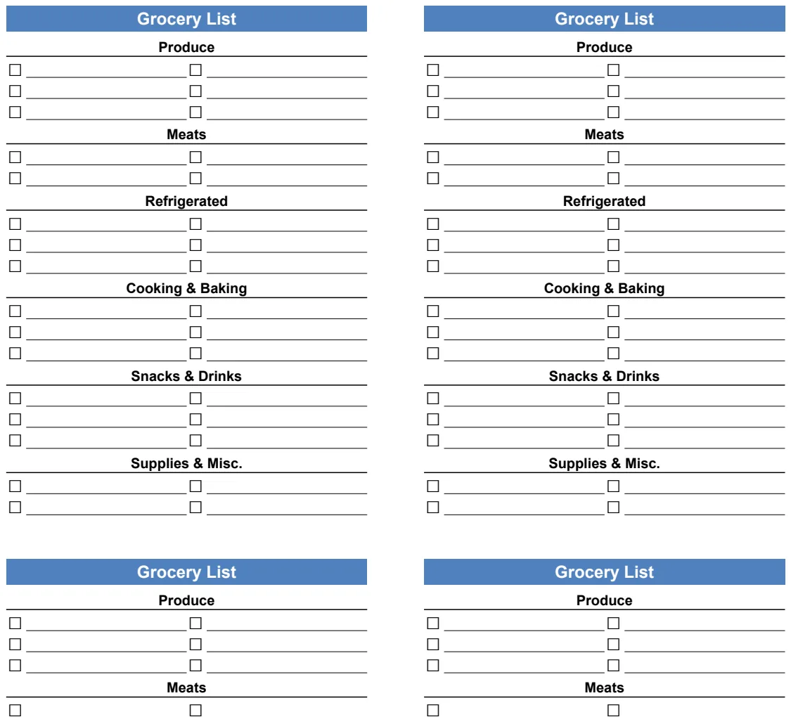 Grocery List Print & Fold preview