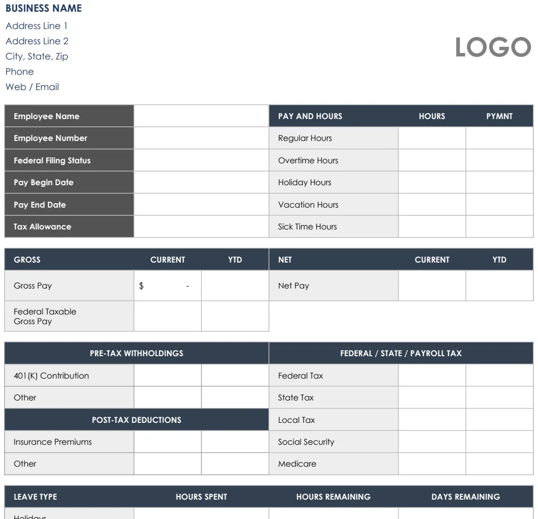 Payroll Register preview