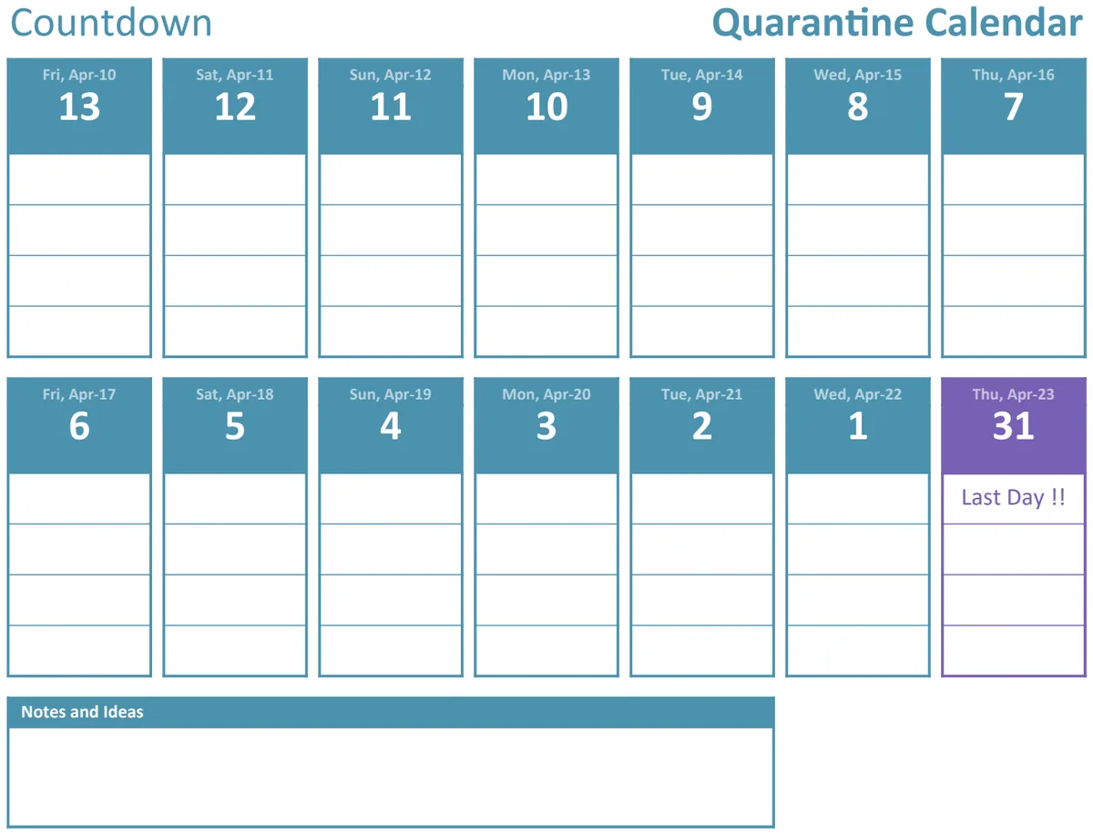 Quarantine Countdown Calendar preview