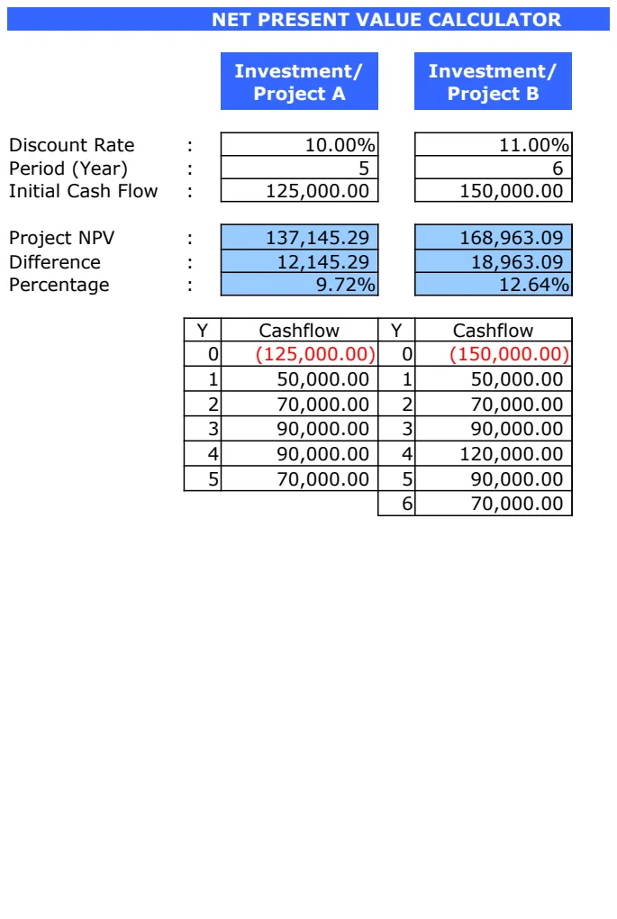 Net Present Value Calculator preview