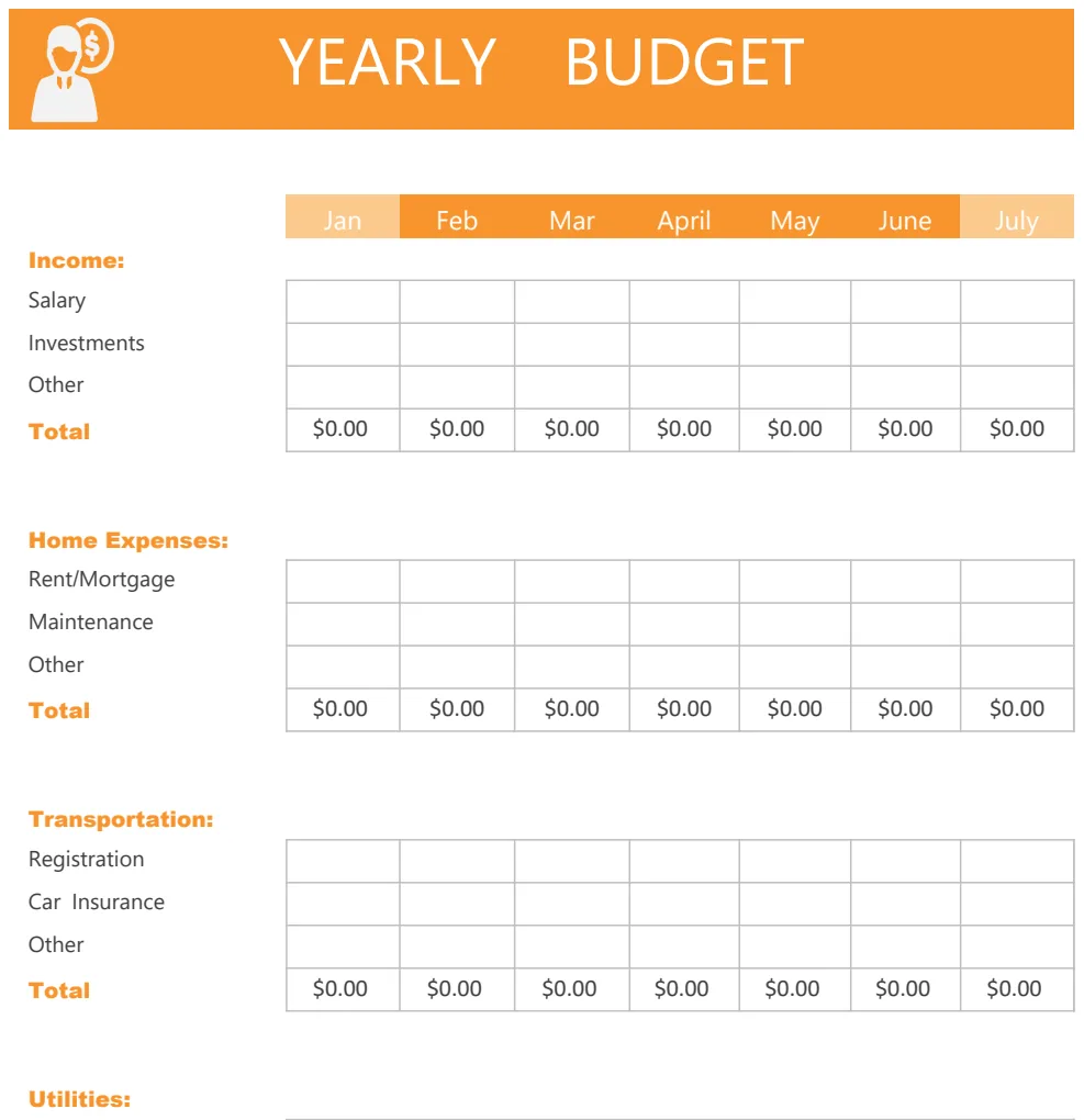 Yearly Budget preview