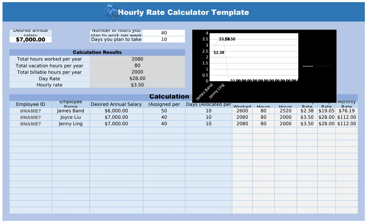 Hourly Rate Calculator Template preview