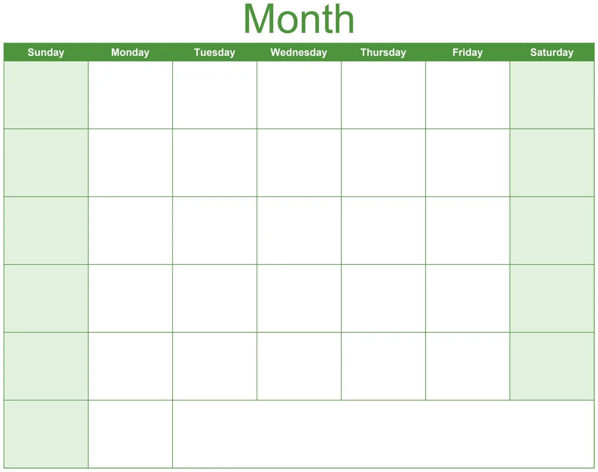 Blank Calendar preview