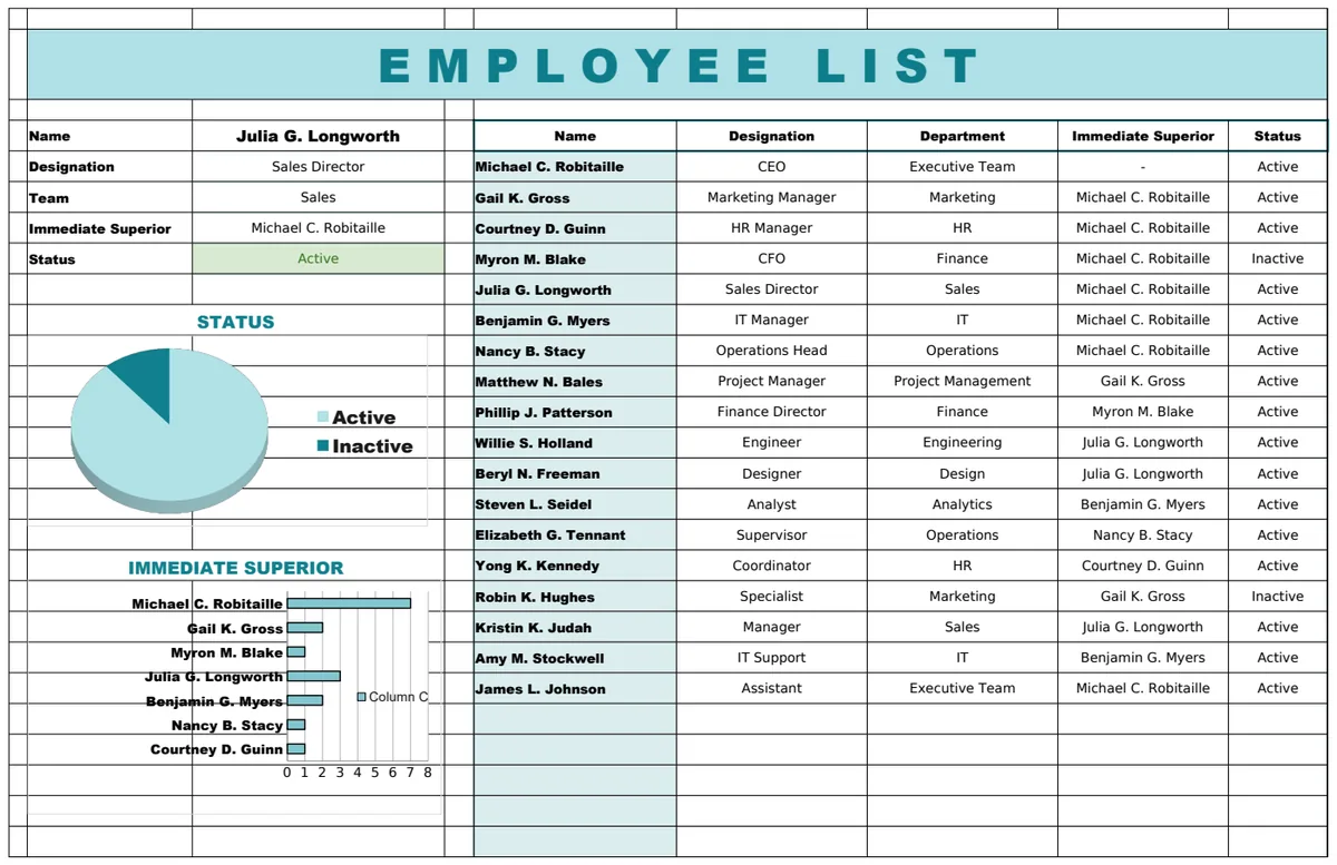 Employee List Template preview