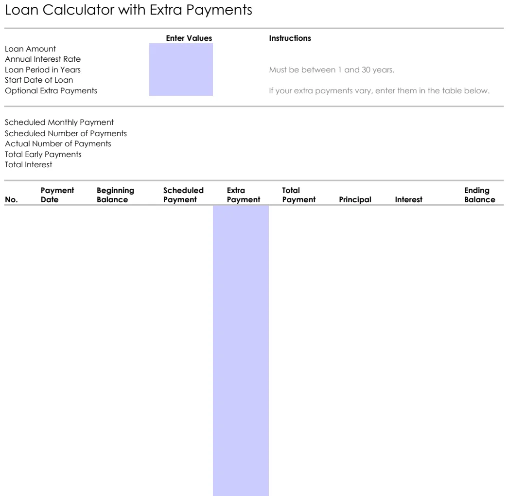 Loan Calculator with Extra Payments preview