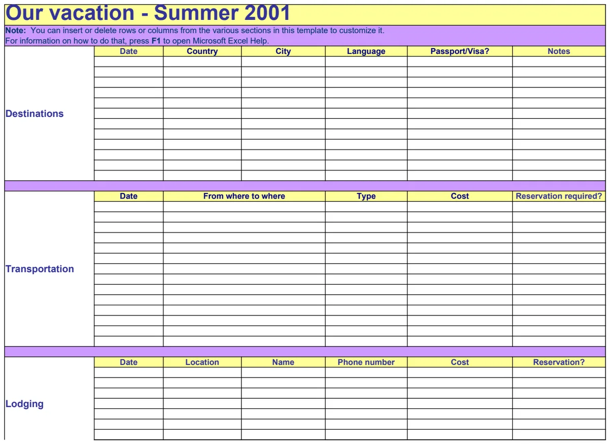 Our Vacation - Summer 2001 preview