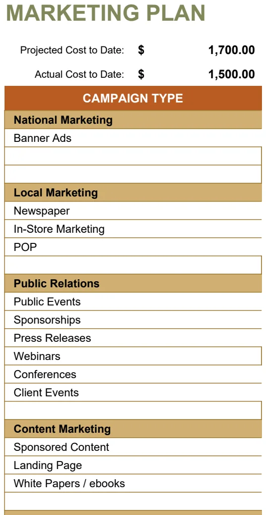 IC Marketing Plan Template preview