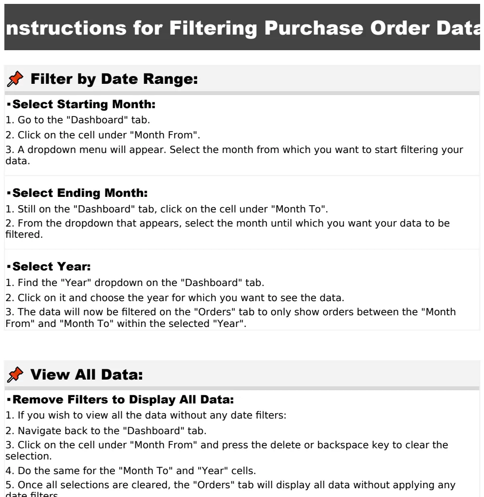 Purchase Order Dashboard Template preview
