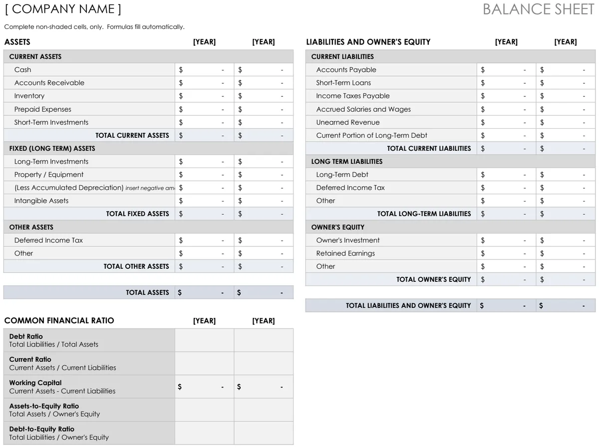 Balance Sheet Template preview