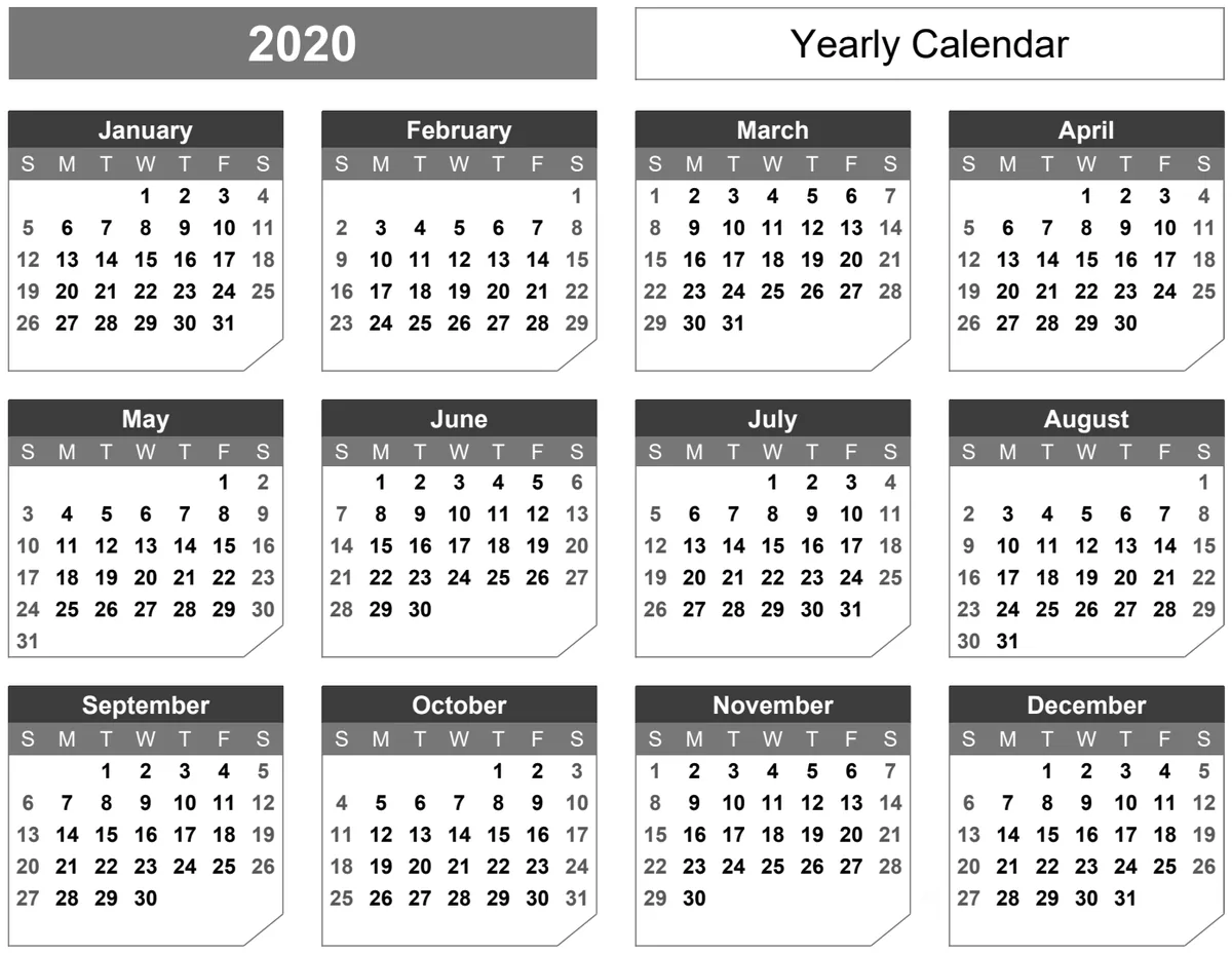 Yearly Calendar Landscape Chamfer Theme preview
