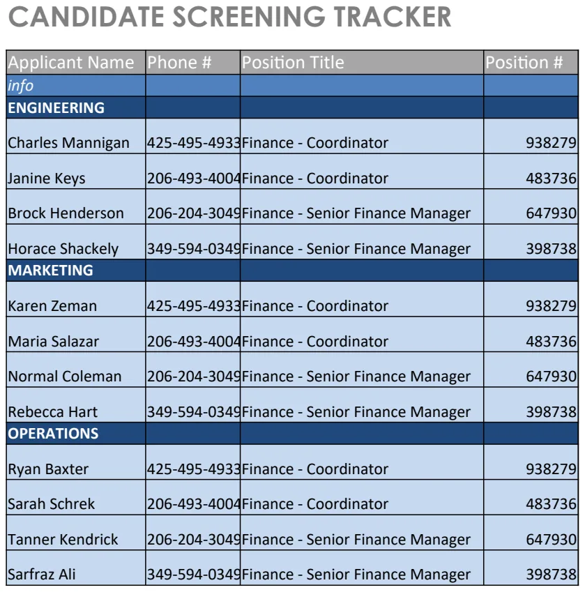 Candidate Screening Tracker preview