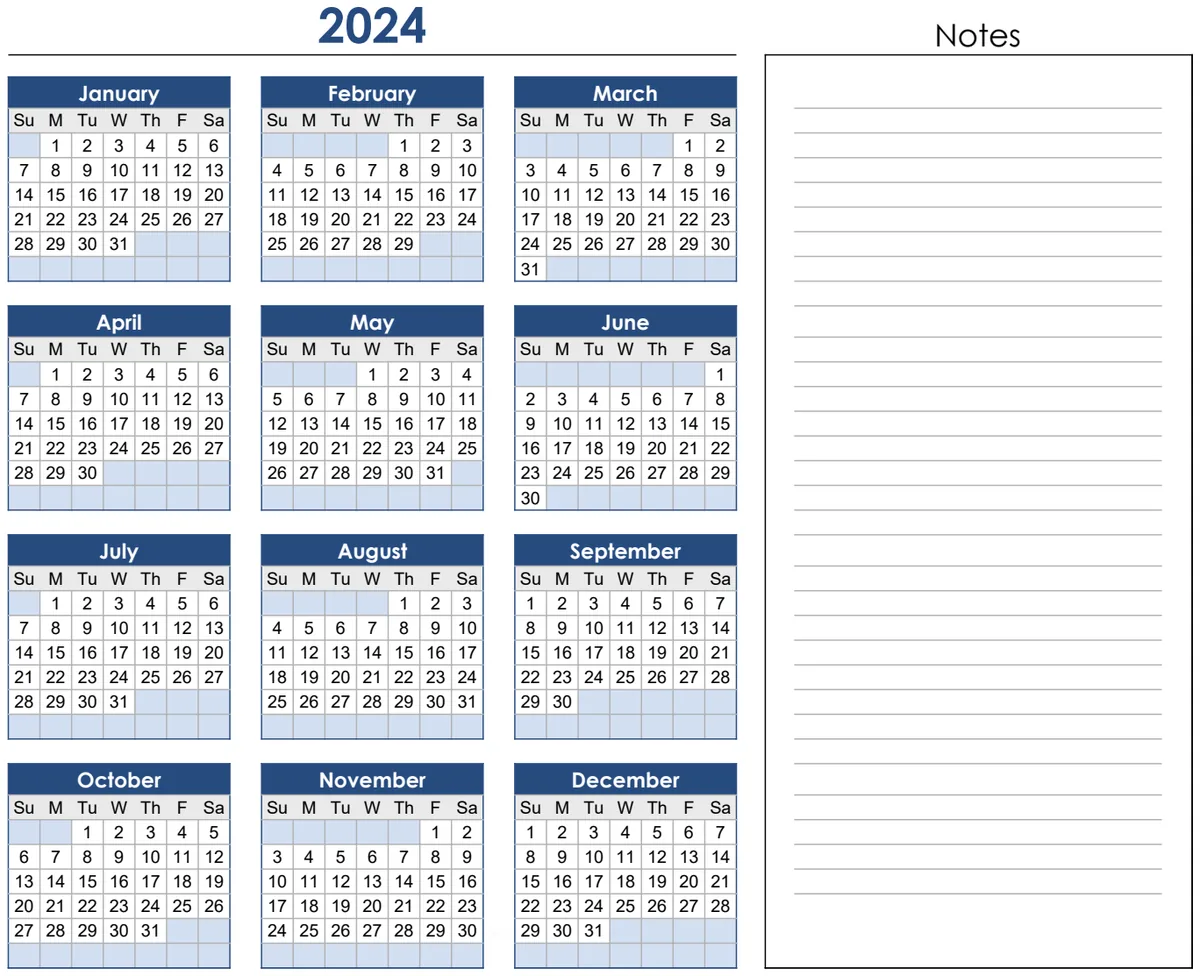 2024 Calendar preview