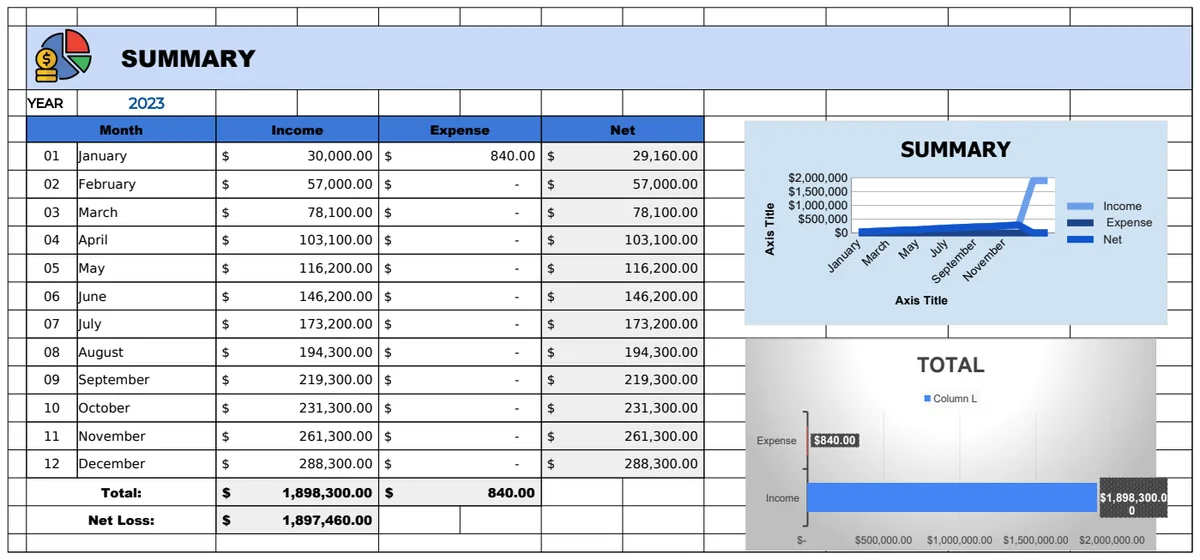 Monthly Budget Calendar Template preview