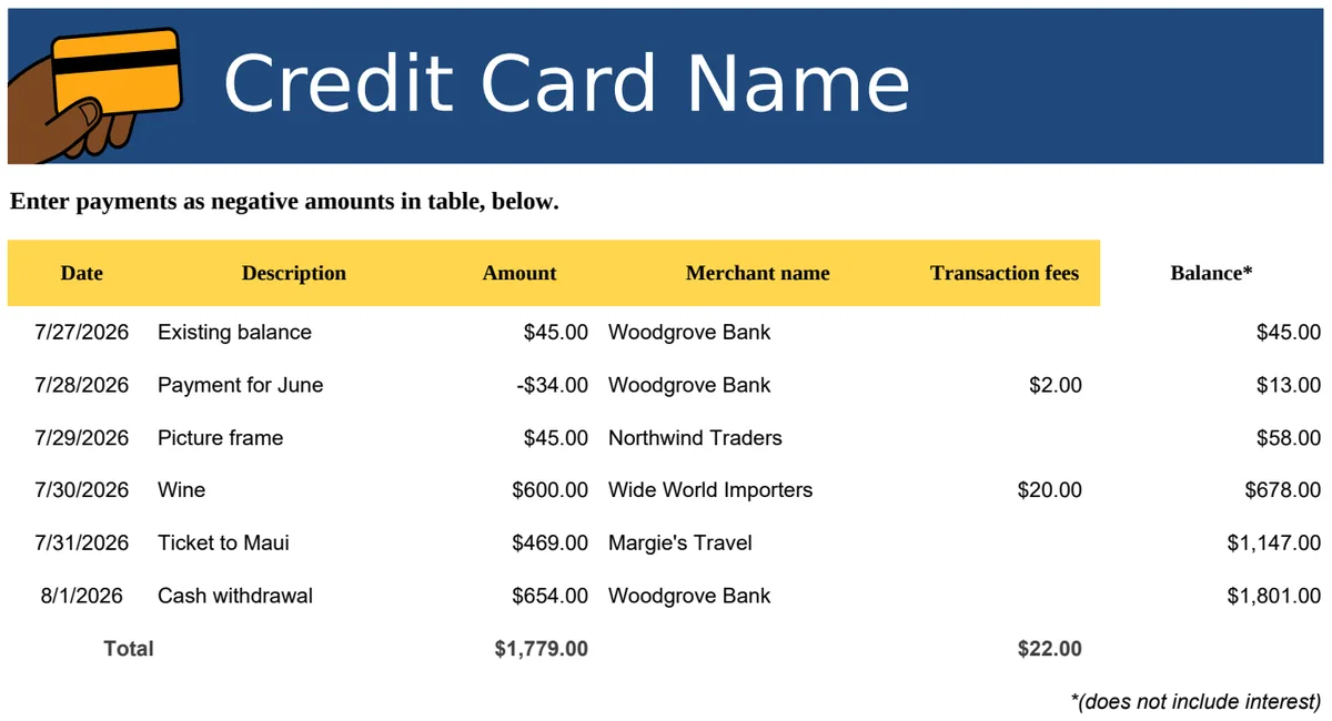 Credit Card Tracker preview