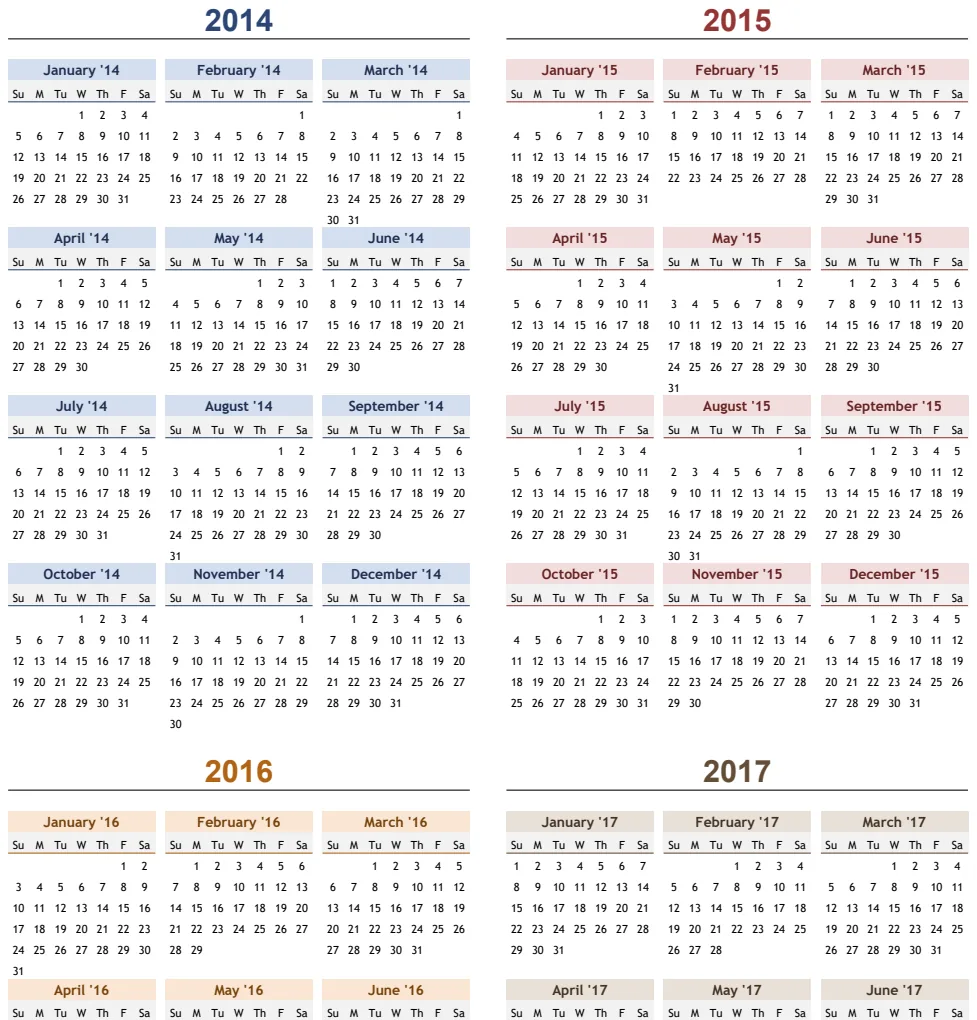 Multi-Year Calendar preview
