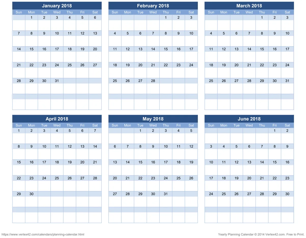 Yearly Planning Calendar preview