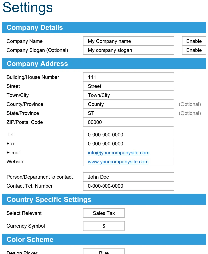 Service Invoice Template preview