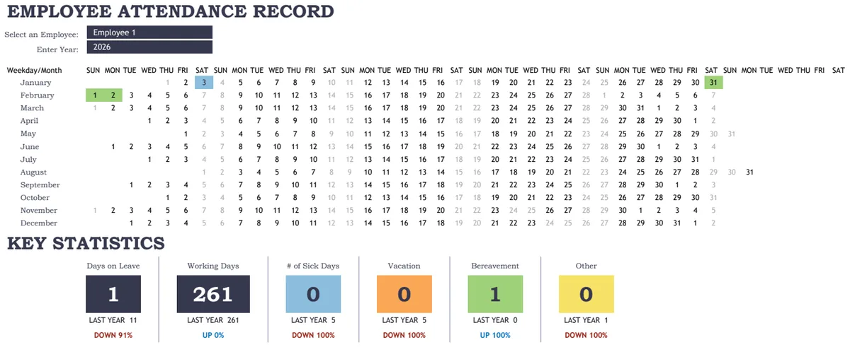 Employee Attendance Tracker preview