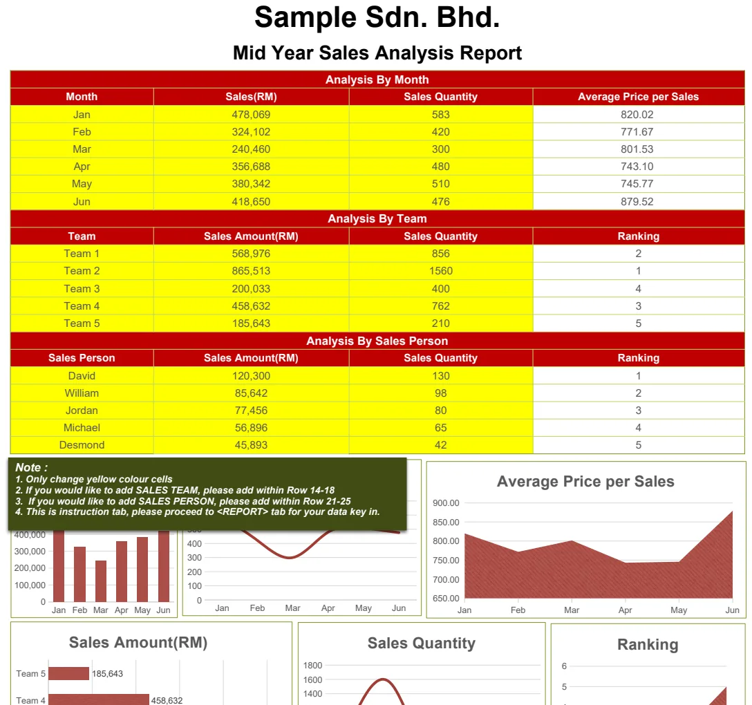 Mid Year Sales Analysis Report preview
