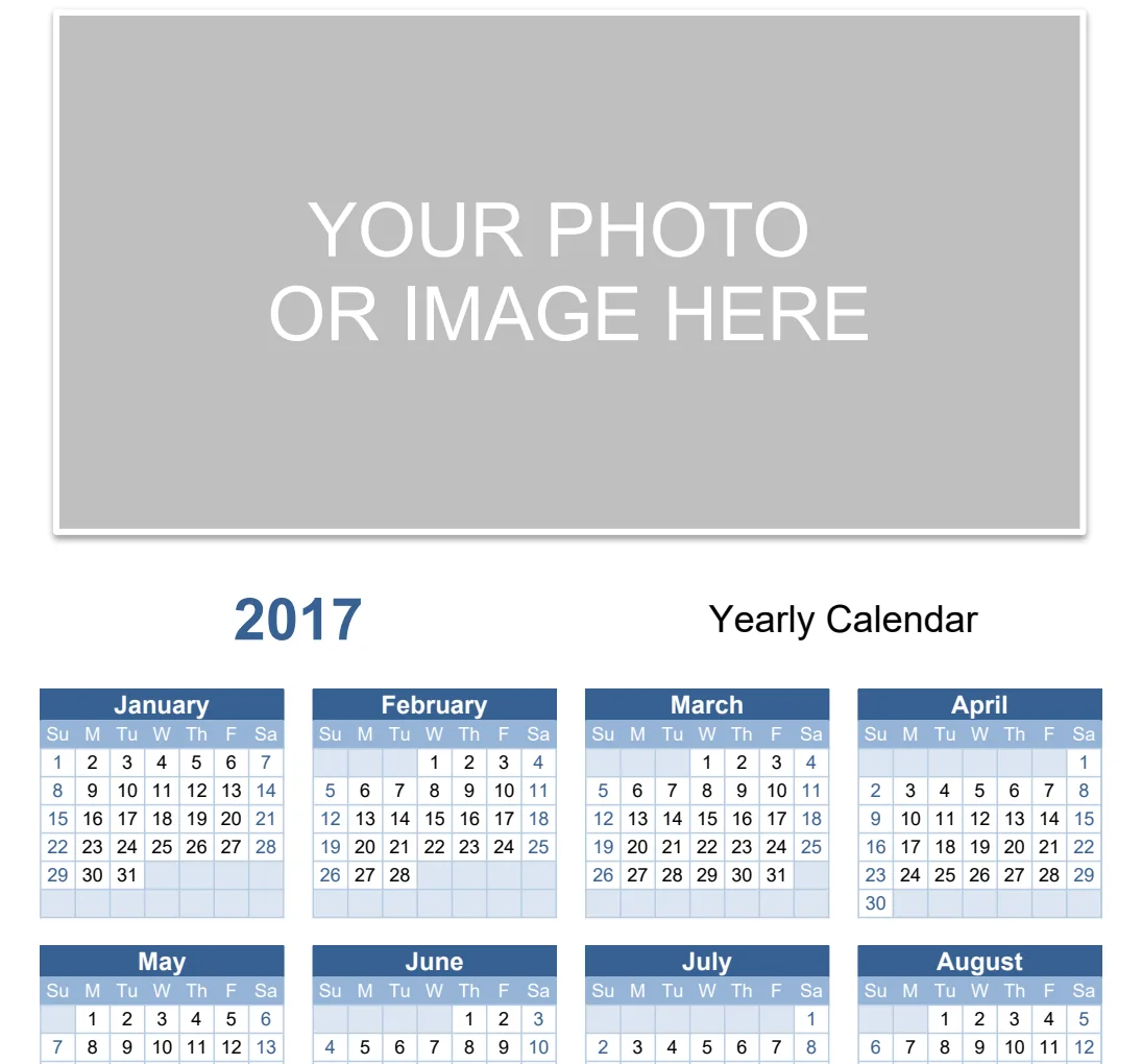 Yearly Photo Calendar preview