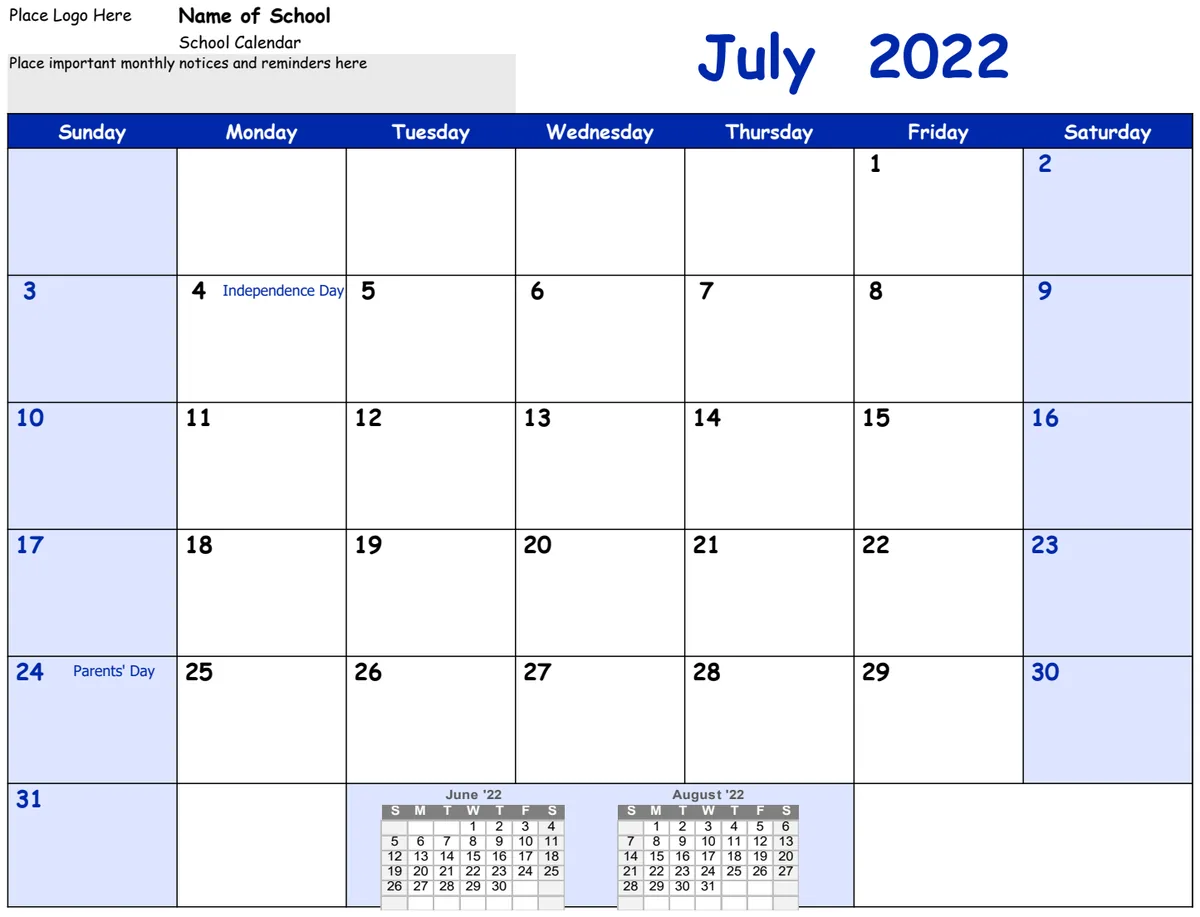 2022-2023 School Calendar preview
