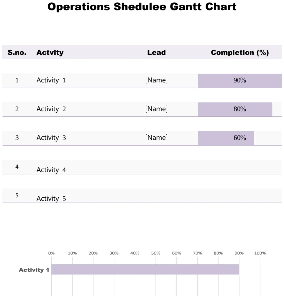 Operations Schedule Gantt Chart preview