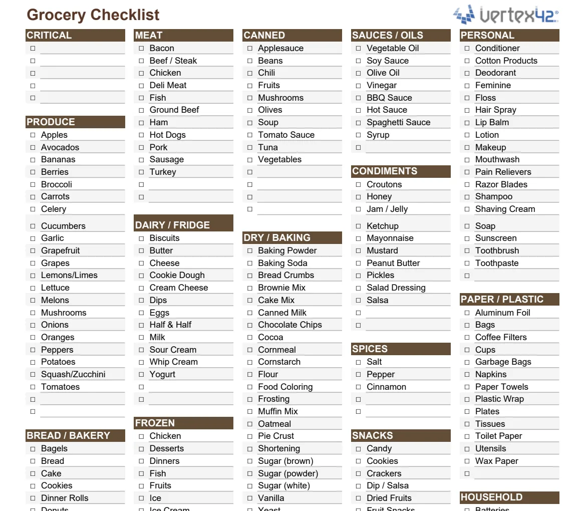 Grocery List & Shopping Checklist preview