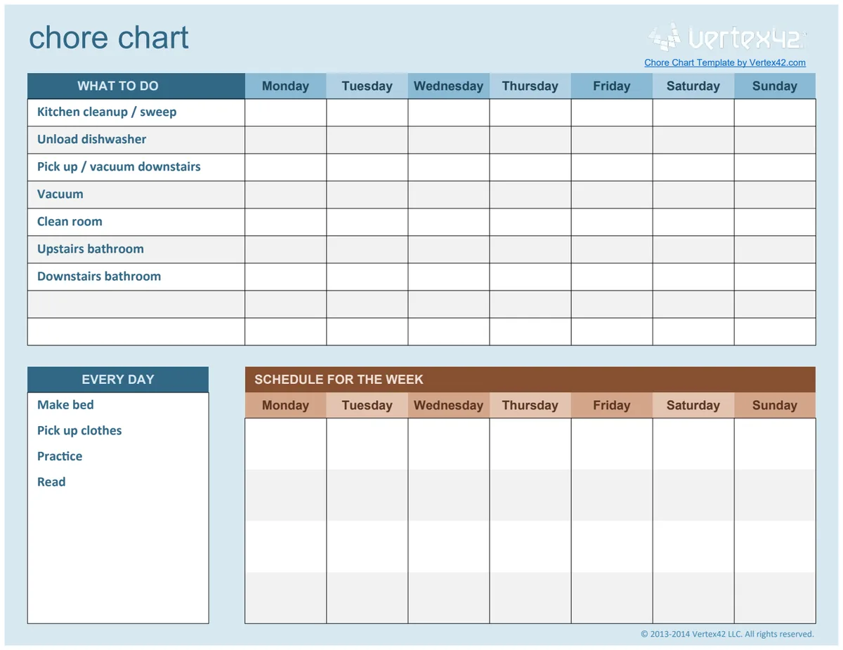 Chore Chart Template preview