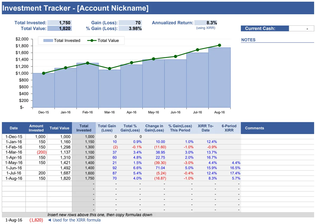 Investment Tracker preview