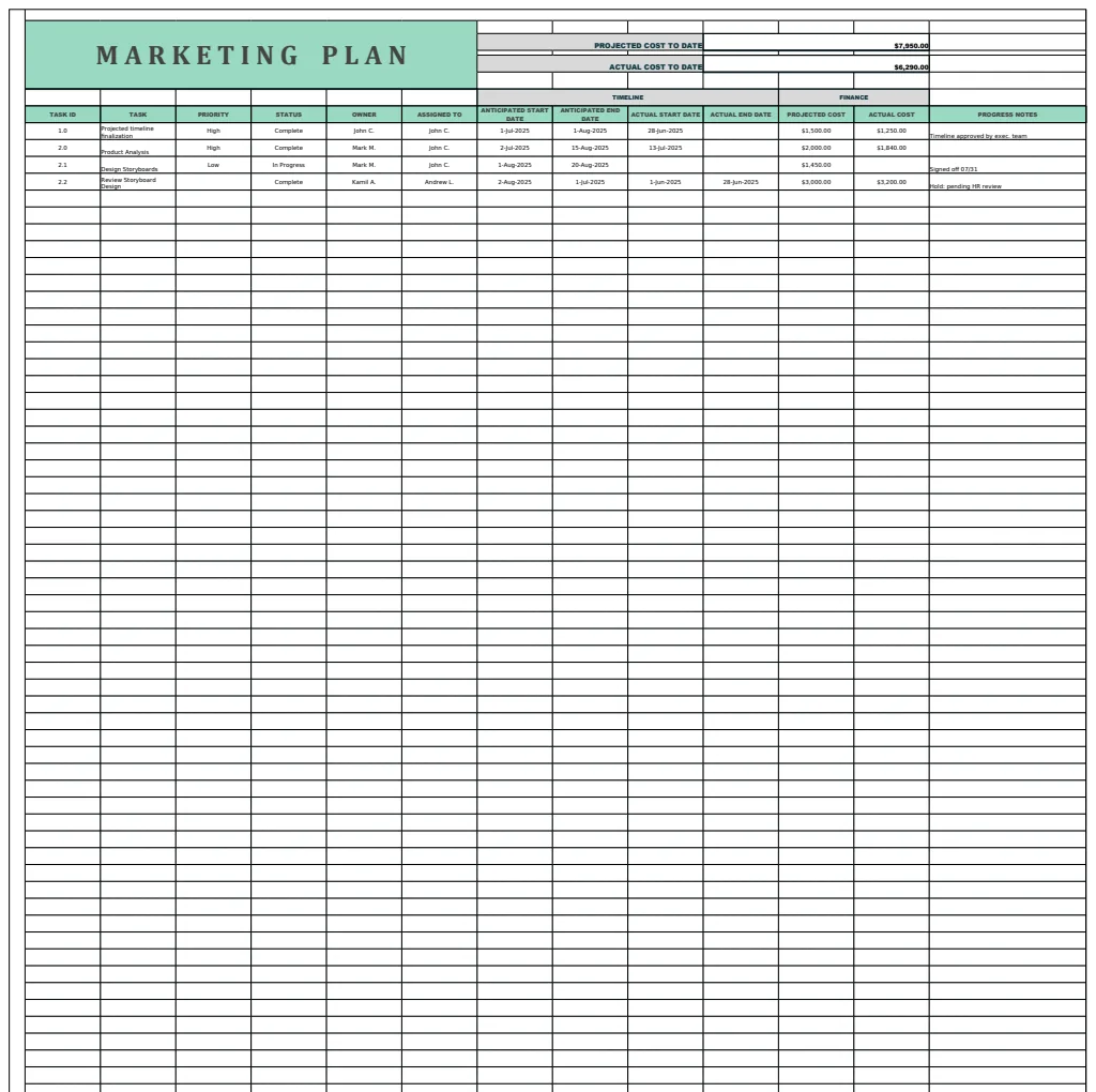 Marketing Plan Template preview