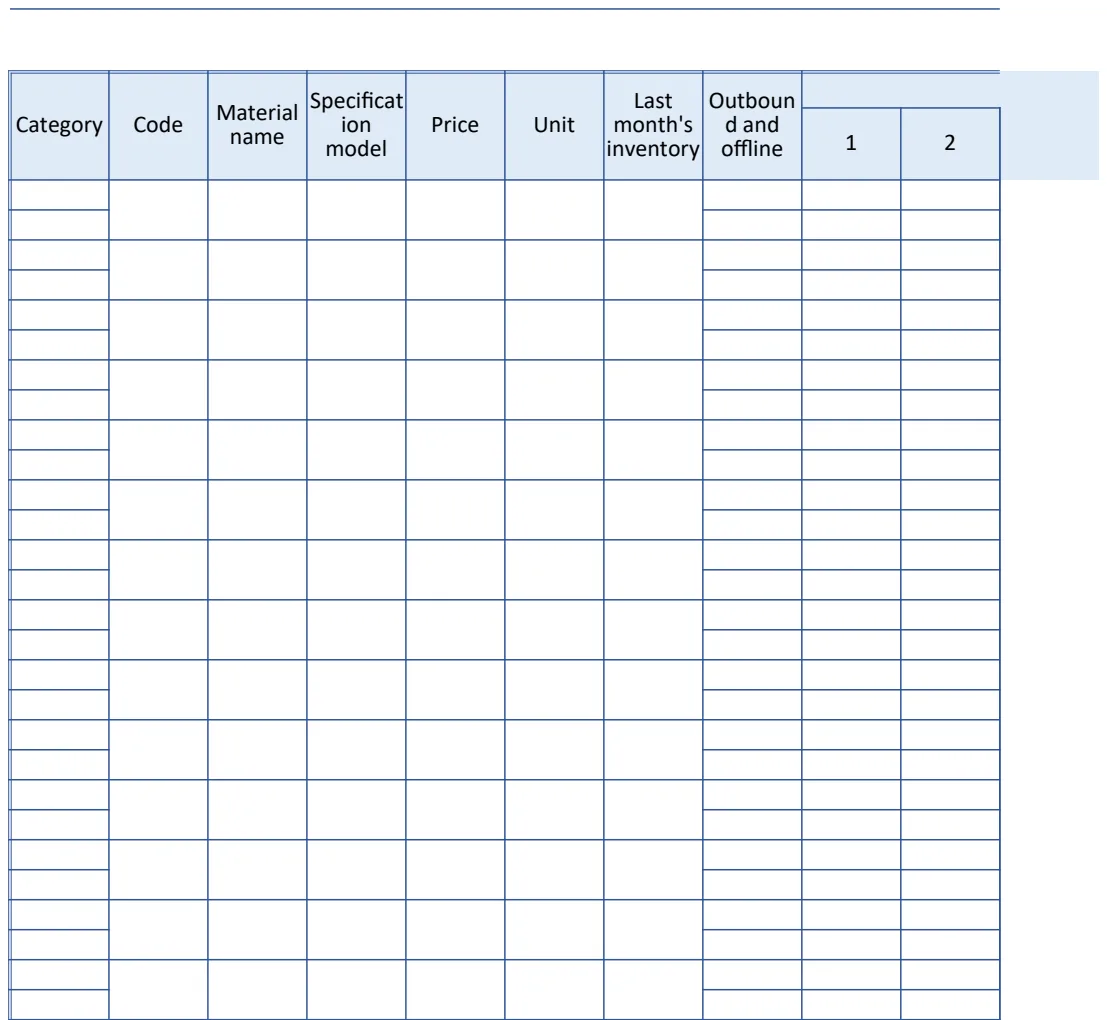 Warehouse Material Stock List preview