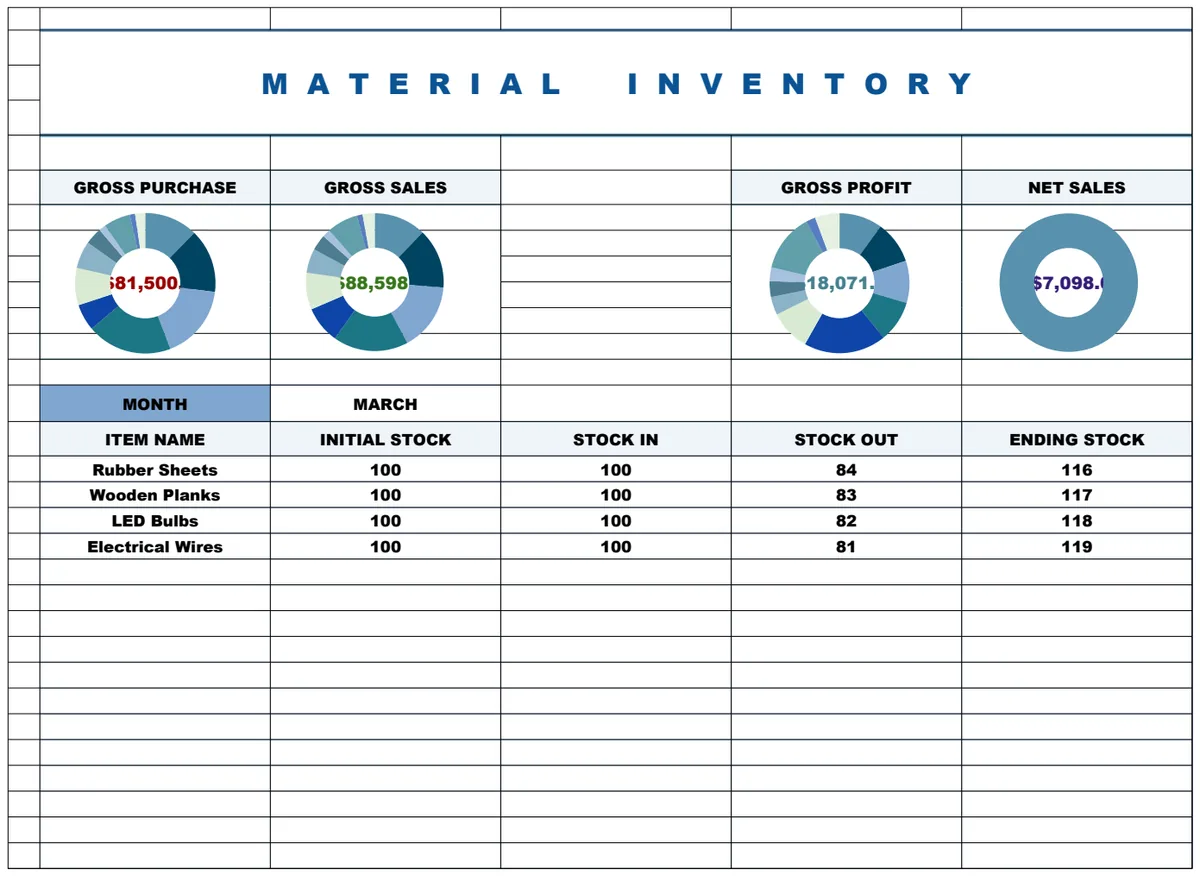 Material Inventory Template preview