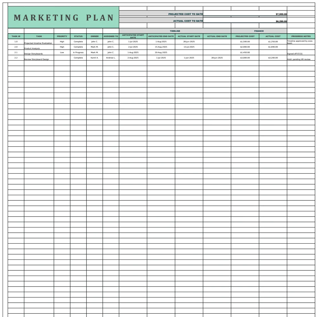 Marketing Plan Template preview